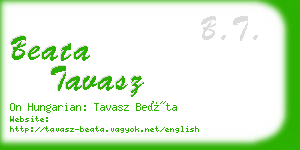 beata tavasz business card